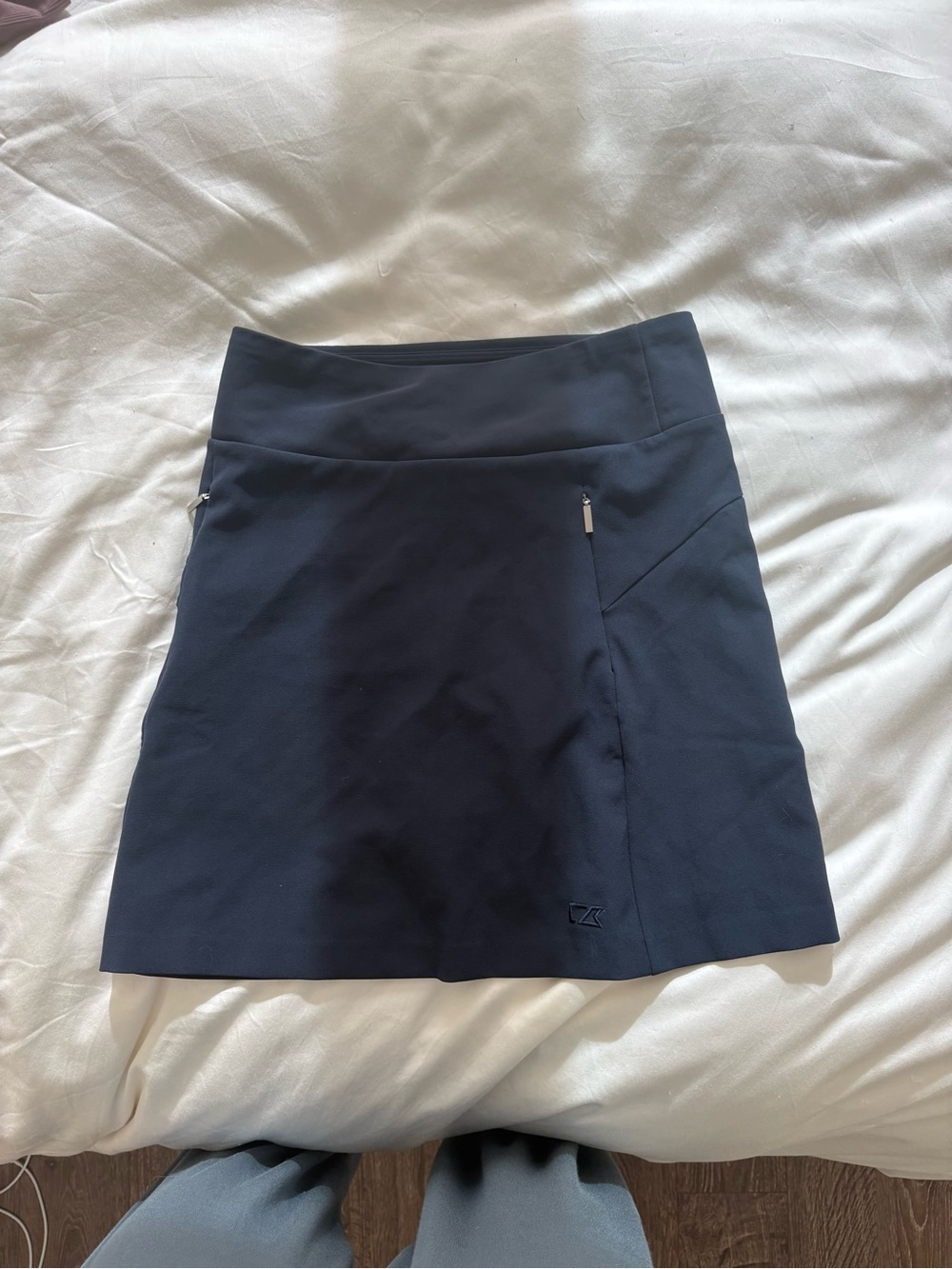 Navy Golf Skirt with Zip Pockets